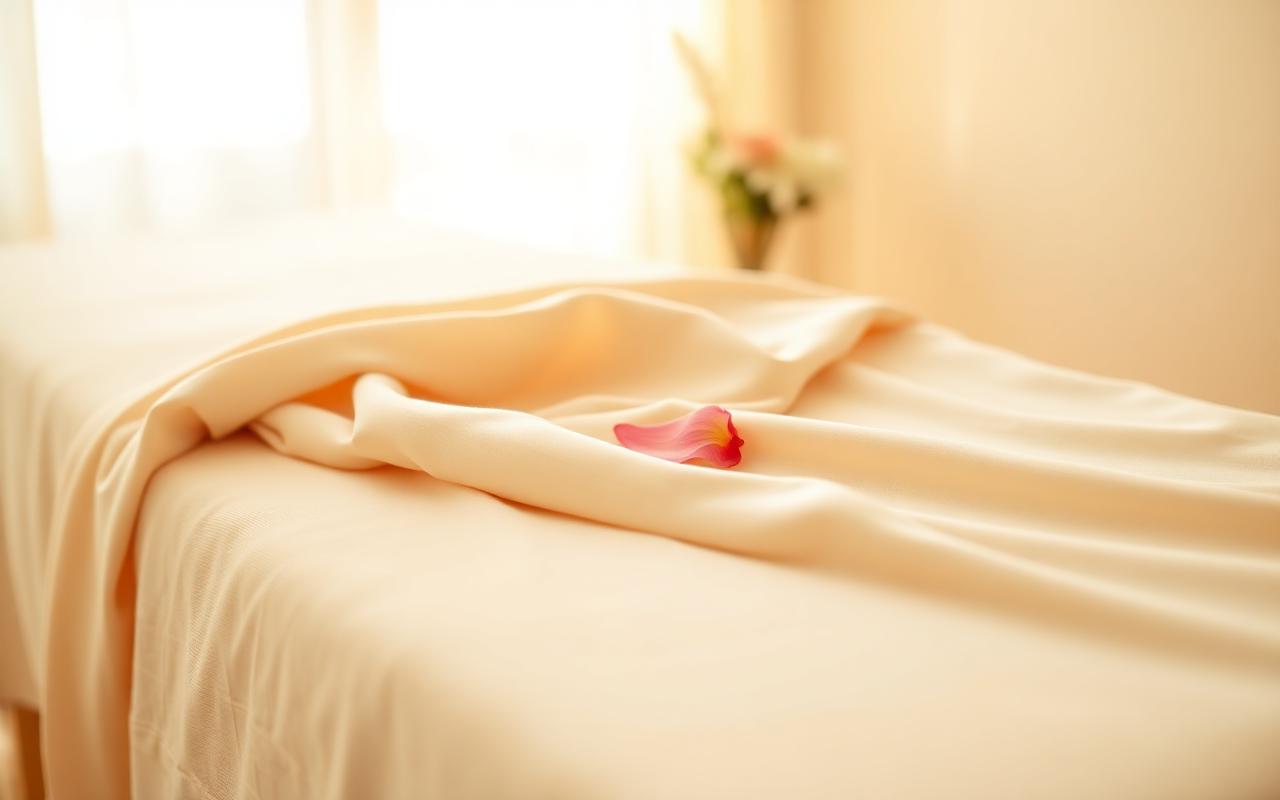 Soft linen on a massage table
